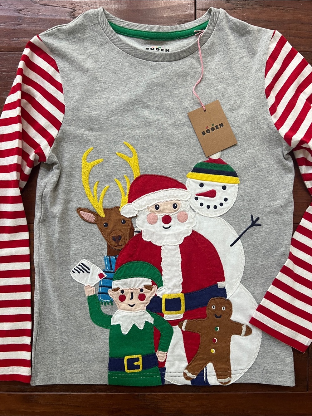 MINI BODEN- Holiday Appliqué Long-Sleeve Tee